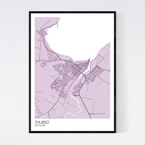 Thurso Town Map Print