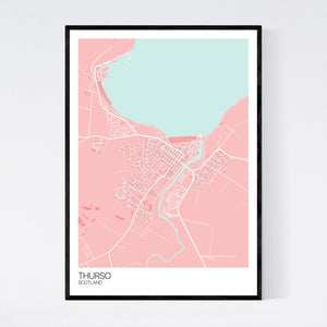 Thurso Town Map Print