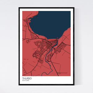 Thurso Town Map Print