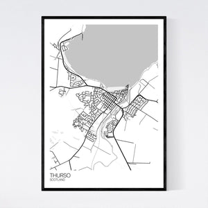 Thurso Town Map Print