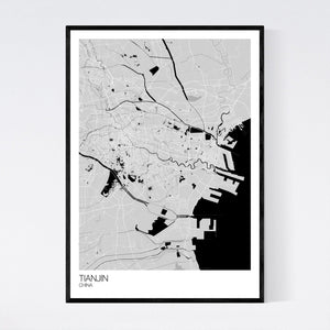 Tianjin City Map Print