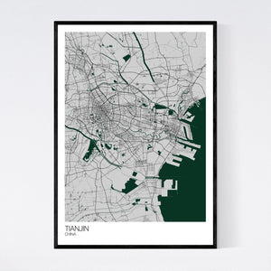 Tianjin City Map Print