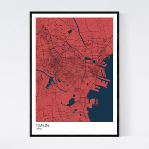 Tianjin City Map Print
