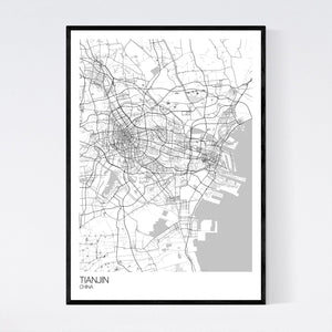Tianjin City Map Print