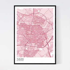 Tilburg City Map Print