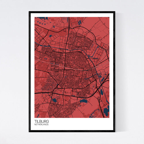 Map of Tilburg, Netherlands