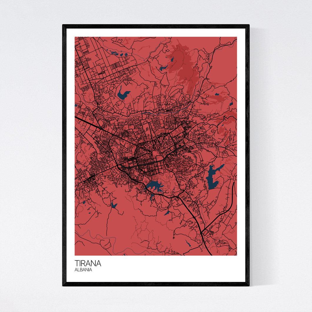 Tirana City Map Print
