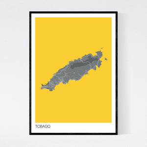Tobago Island Map Print