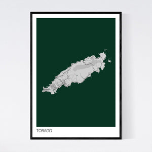 Tobago Island Map Print