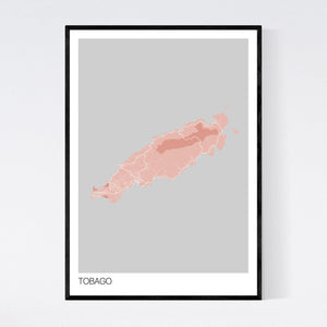 Tobago Island Map Print