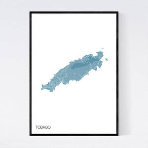 Tobago Island Map Print