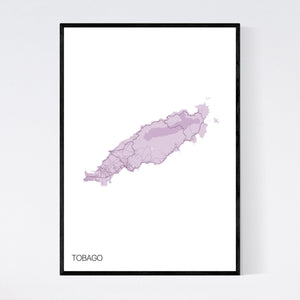 Tobago Island Map Print