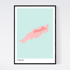Tobago Island Map Print