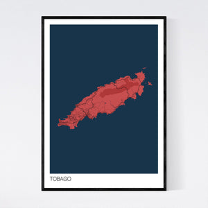 Tobago Island Map Print