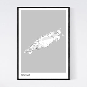 Tobago Island Map Print