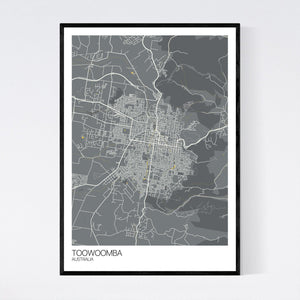 Toowoomba City Map Print