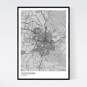 Toowoomba City Map Print