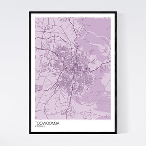 Toowoomba City Map Print