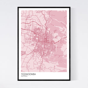 Toowoomba City Map Print