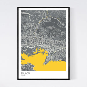 Toulon City Map Print