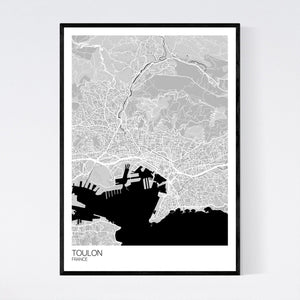 Toulon City Map Print