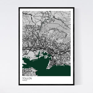 Toulon City Map Print