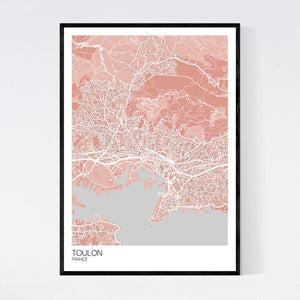 Toulon City Map Print