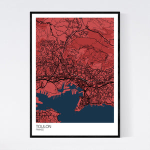 Toulon City Map Print