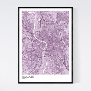 Toulouse City Map Print