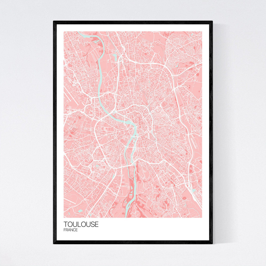 Toulouse City Map Print