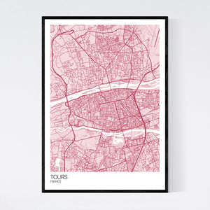 Tours City Map Print