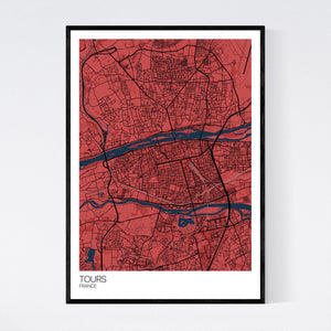 Tours City Map Print