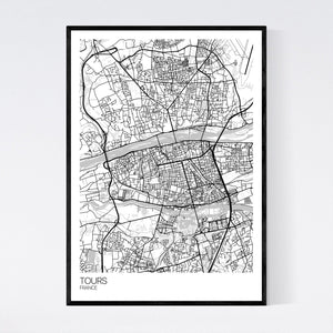 Tours City Map Print