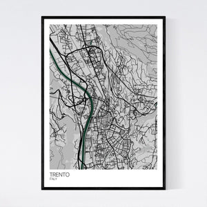 Trento City Map Print