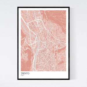 Trento City Map Print