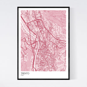Trento City Map Print