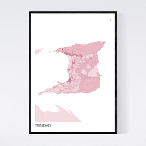 Trinidad Island Map Print