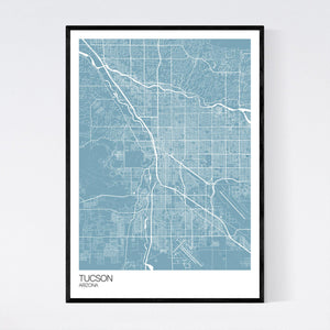 Tucson City Map Print