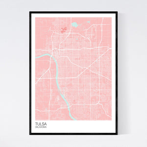 Tulsa City Map Print