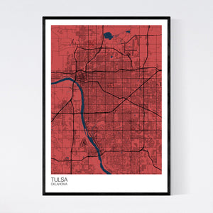 Tulsa City Map Print