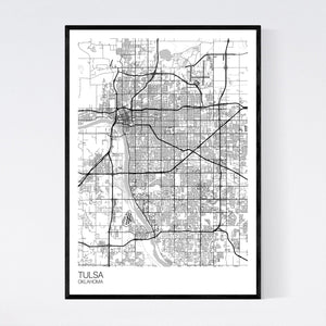 Tulsa City Map Print