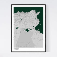 Load image into Gallery viewer, Tunisia Country Map Print
