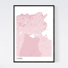 Load image into Gallery viewer, Tunisia Country Map Print