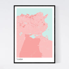 Load image into Gallery viewer, Tunisia Country Map Print