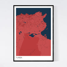 Load image into Gallery viewer, Tunisia Country Map Print
