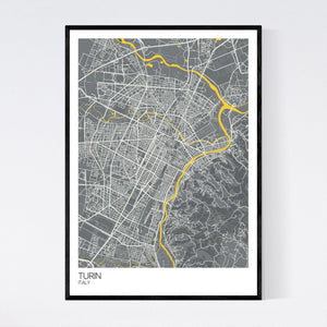 Turin City Map Print