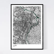 Load image into Gallery viewer, Turin City Map Print