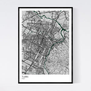 Turin City Map Print