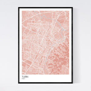 Turin City Map Print