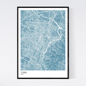 Turin City Map Print